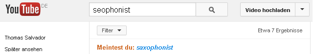 Ergebnisse bei youtube.com zu SEOphonisten